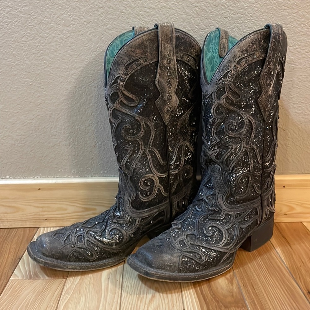 Sparkly Black Corral Boots Size 7
